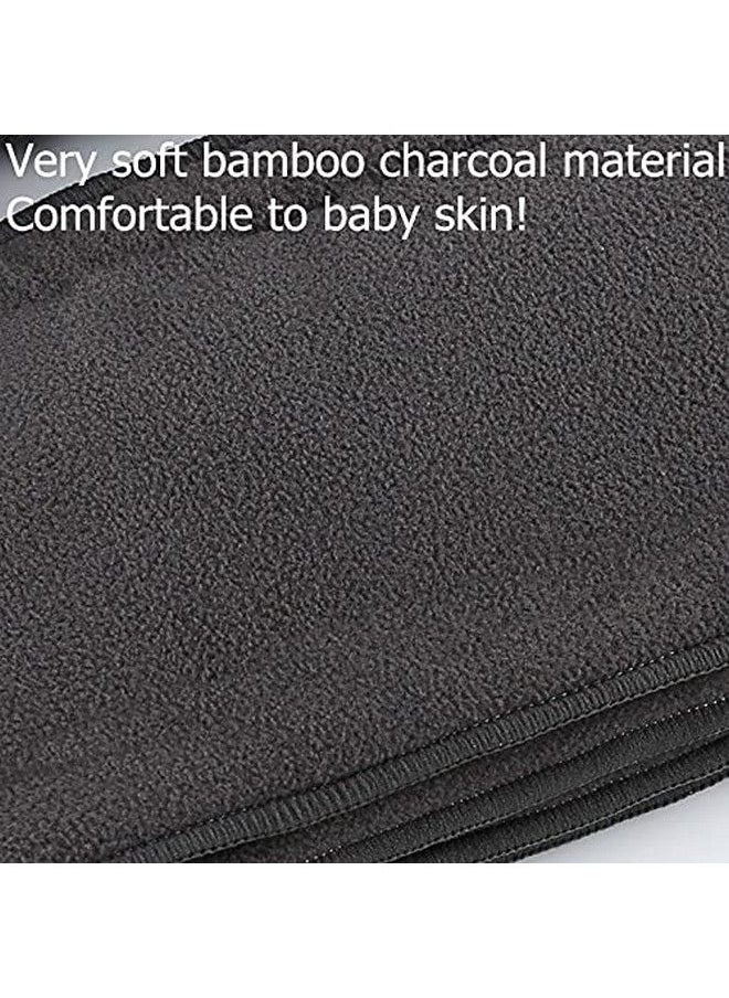 Alya - 5 Layers Bamboo Charcoal Inserts Liners Pads Wetfree Washable Reusable Adjustable Cotton Diaper Nappy Inserts Natures Cloth Diaper Liners For Baby Reusable Cloth Diapers(0 24 Months) (Pack Of 2Black) - Image 1