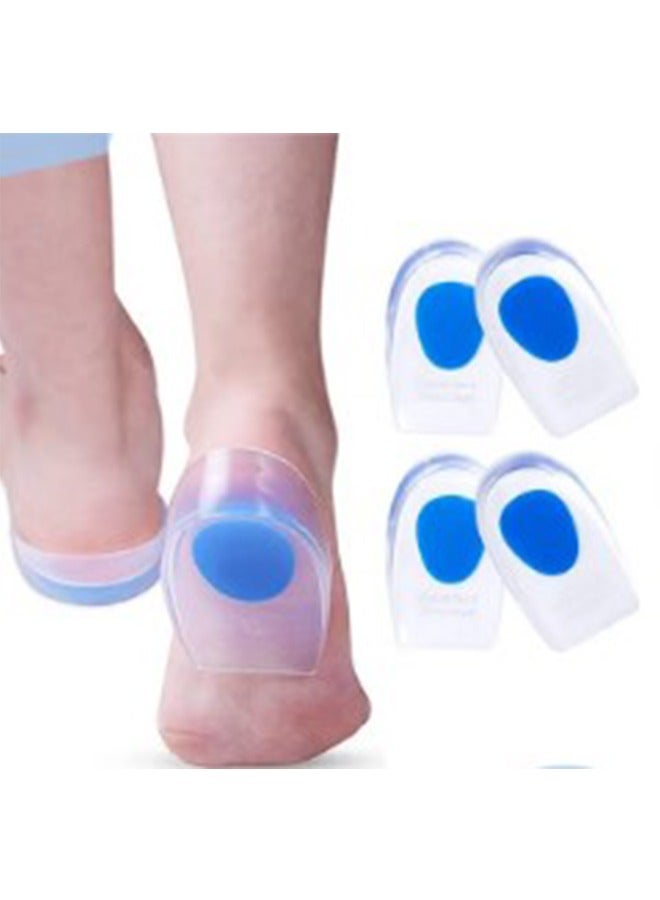 Generic 2 Pair Silicone Increase Heel Support Pads, Cup Gel Shock Cushion, for Plantar Fasciitis, Sore Heel, Bone Spur, Foot Pain Relief Support  - Image 1