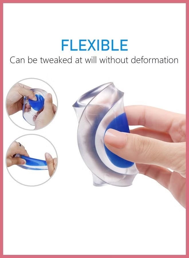 2 Pair Silicone Increase Heel Support Pads, Cup Gel Shock Cushion, for Plantar Fasciitis, Sore Heel, Bone Spur, Foot Pain Relief Support - Image 3