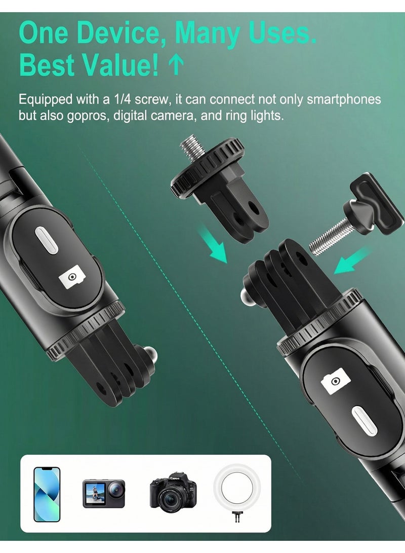 Kingone Selfie Stick, Mini, Stable, Tripod, Digital Camera, iPhone/Android Smartphones, Remote Control, Portable, Foldable, 28.0 inches (71 cm), 7 Telescopic Levels, 360° + 260° Adjustable, 4–7 Inches - Image 3