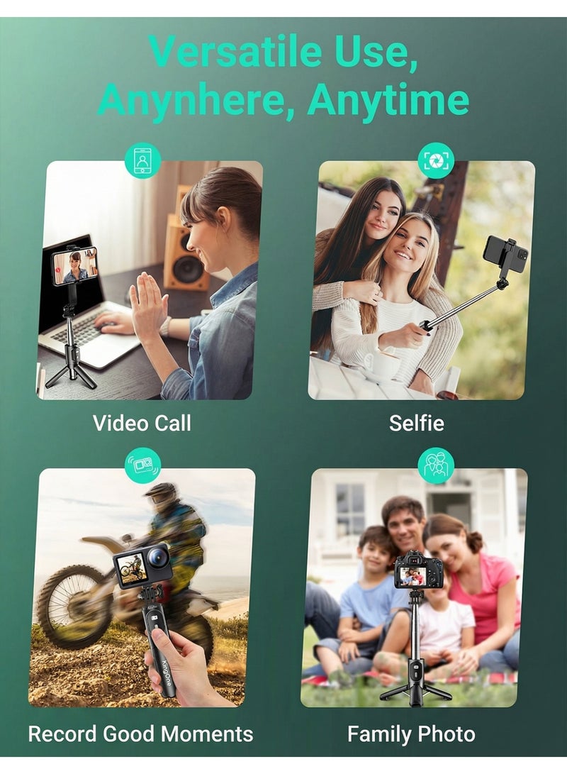Kingone Selfie Stick, Mini, Stable, Tripod, Digital Camera, iPhone/Android Smartphones, Remote Control, Portable, Foldable, 28.0 inches (71 cm), 7 Telescopic Levels, 360° + 260° Adjustable, 4–7 Inches - Image 4