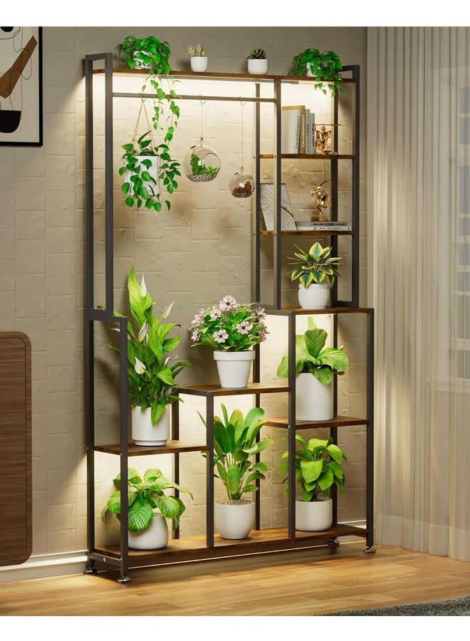 NKX Flower Rack with Shelves Living Room Floor-to-Floor Balcony Wrought Iron Shelf Mobile with Multi-Layer Flower Pot Bracket for Planting - Image 1