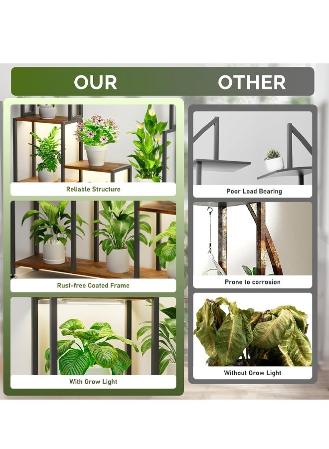NKX Flower Rack with Shelves Living Room Floor-to-Floor Balcony Wrought Iron Shelf Mobile with Multi-Layer Flower Pot Bracket for Planting - Image 4