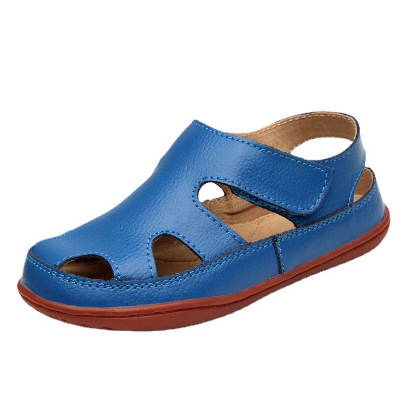 Cowhide Boys Sandals Hollow Children'S Toe Leather Sandals White Hollow Breathable Women'S Shoes - Image 3