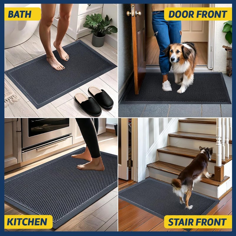 Muddy MatÂ® Mesh Door Mat Heavy-Duty Quick-Dry Floor Mat, Sand & Dirt Trapper for Indoor & Outdoor, Ideal for Entrance, Mudrooms, Patios & Garages, Low-Profile, Non-Slip, Washableâ€“ Black 23"x35"x0.4" - Image 5