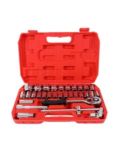 LAWAZIM Sleeve Ratchet Wrench Set -32 Piece- Heavy-Duty Chrome Vanadium Steel Socket Set with Reversible Ratchet, Secure Grip, and a Carrying Case - Ideal for Automotive Mechanical and DIY Repair Tools  - Image 1