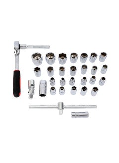 LAWAZIM Sleeve Ratchet Wrench Set -32 Piece- Heavy-Duty Chrome Vanadium Steel Socket Set with Reversible Ratchet, Secure Grip, and a Carrying Case - Ideal for Automotive Mechanical and DIY Repair Tools  - Image 5
