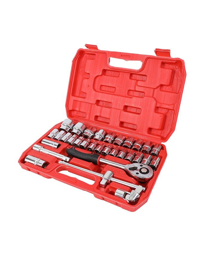 LAWAZIM Sleeve Ratchet Wrench Set -32 Piece- Heavy-Duty Chrome Vanadium Steel Socket Set with Reversible Ratchet, Secure Grip, and a Carrying Case - Ideal for Automotive Mechanical and DIY Repair Tools - Image 2