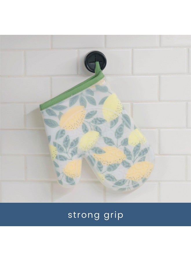 S&T INC. Round Adhesive Push Towel Hooks for Kitchen, Hand and Dish Towels, Matte Black, 4 Pack - Image 5