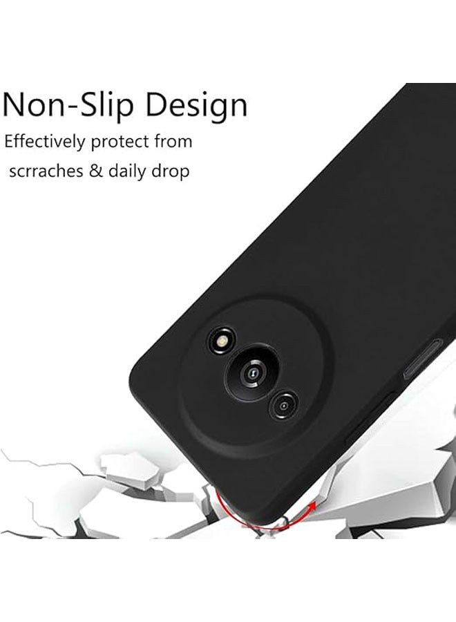 عام غطاء سيليكون متوافق مع Xiaomi Redmi A3 مع حماية زجاجية للشاشة من الزجاج المقسى، غطاء سيليكون رقيق جدًا من TPU الناعم. - Image 3