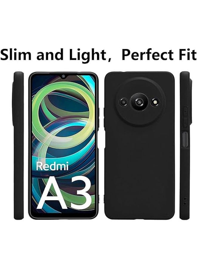 عام غطاء سيليكون متوافق مع Xiaomi Redmi A3 مع حماية زجاجية للشاشة من الزجاج المقسى، غطاء سيليكون رقيق جدًا من TPU الناعم. - Image 2