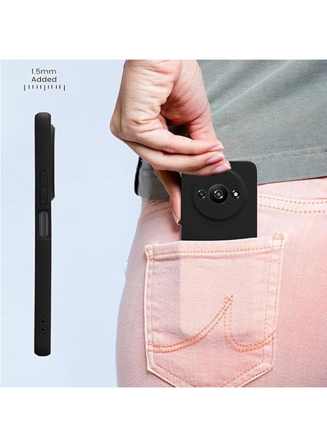 عام غطاء سيليكون متوافق مع Xiaomi Redmi A3 مع حماية زجاجية للشاشة من الزجاج المقسى، غطاء سيليكون رقيق جدًا من TPU الناعم. - Image 5