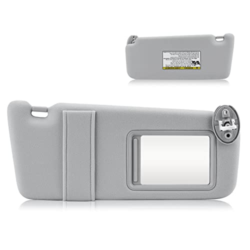 AEagle Sun Visor with Light for 2009-2016 Toyota Venza with Sunroof, Right Passenger Side Gray Sunvisor Replacement 74320-0T021-B1 - Image 1