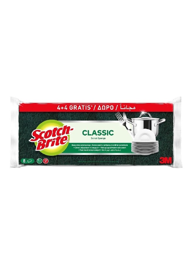 Scotch Brite 8-Piece Classic Scrub Sponge Yellow and Green UU011013628 - Image 1