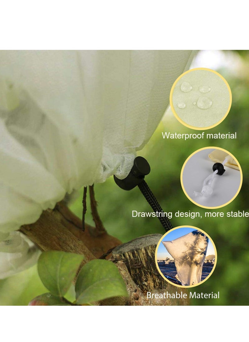 SYOSI Plant Covers Freeze Protection 47.2”×70.8” Freeze Protection Winter Plant Film Cover with Zipper and Drawstring Reusable Waterproof Frost Protection Cloth for Outdoor Plants Fruit Tree Potted 4 Pack  - Image 5