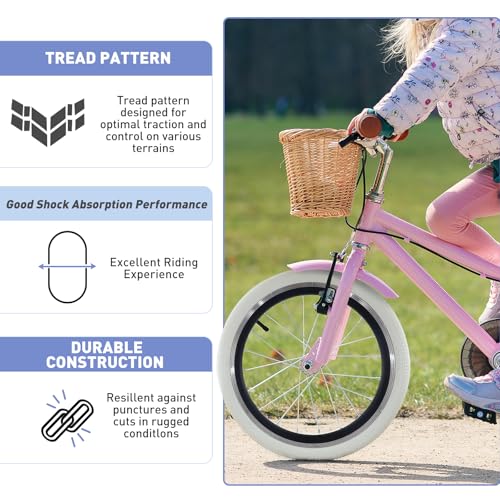 BALINGE 20 BMX Bike tire 2 Pack 20 x 2.125 20 Bike Tires 2 Pack Folding Replacement Tires Fits Most Kids Bikes,20 inch BMX Tires 2 pcs,20x2.125 Bicycle tire，White - 2 Tires - Image 4