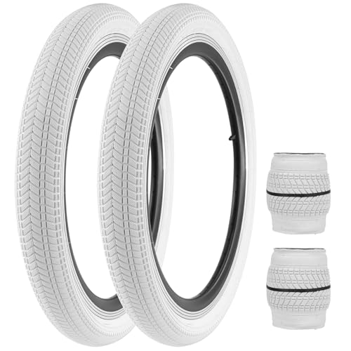 BALINGE 20 BMX Bike tire 2 Pack 20 x 2.125 20 Bike Tires 2 Pack Folding Replacement Tires Fits Most Kids Bikes,20 inch BMX Tires 2 pcs,20x2.125 Bicycle tire，White - 2 Tires - Image 1