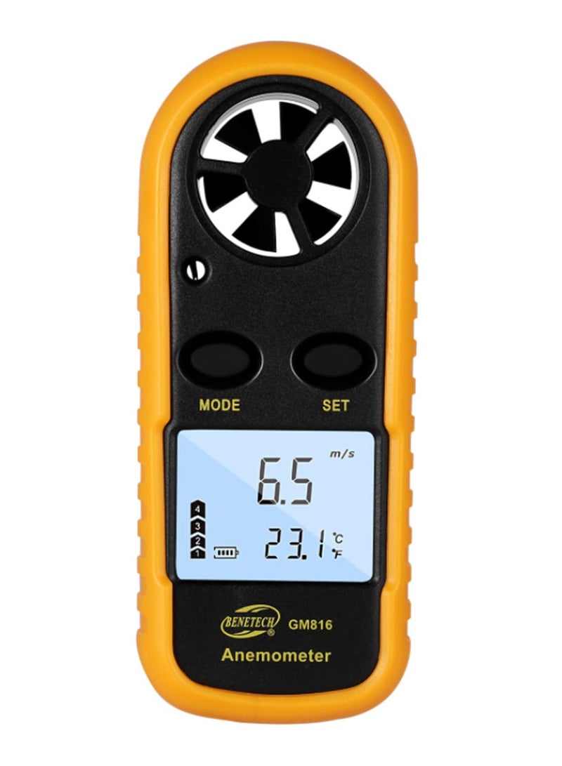ماركة غير محددة جهاز GM816 الرقمي لقياس سرعة الرياح - مقياس تدفق الهواء مع قياس درجة الحرارة - نطاق قياس يصل إلى 30 م/ث - من 14°ف إلى 113°ف - شاشة LCD بإضاءة خلفية - مقياس رياح محمول للاستخدام  - Image 1