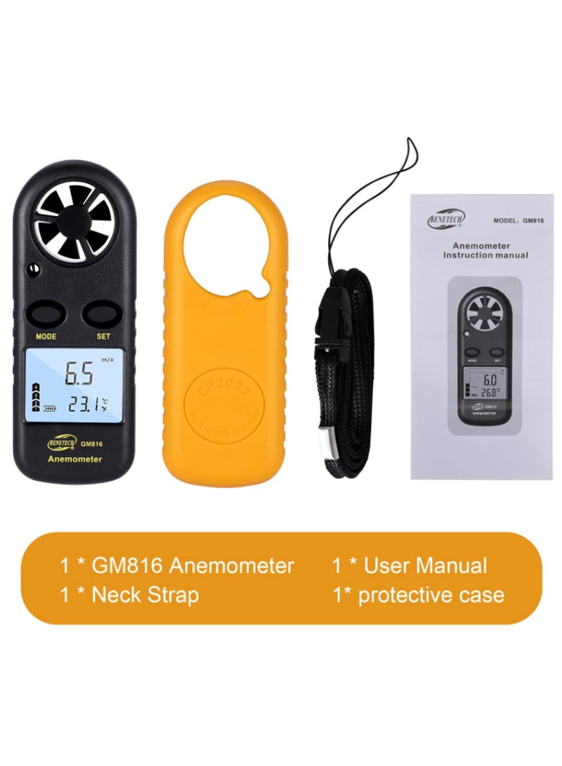 ماركة غير محددة جهاز GM816 الرقمي لقياس سرعة الرياح - مقياس تدفق الهواء مع قياس درجة الحرارة - نطاق قياس يصل إلى 30 م/ث - من 14°ف إلى 113°ف - شاشة LCD بإضاءة خلفية - مقياس رياح محمول للاستخدام  - Image 5