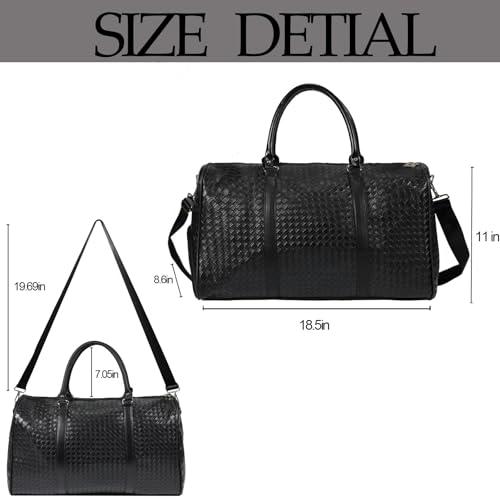 ERWUBA 27L Small Travel Duffle Bag Weekender Bags for Women and Men with Shoe Compartment Foldable Waterproof Toiletry Bag Hospital Bags for Labor and Delivery Gym Bag (Black with shoes) - Image 4