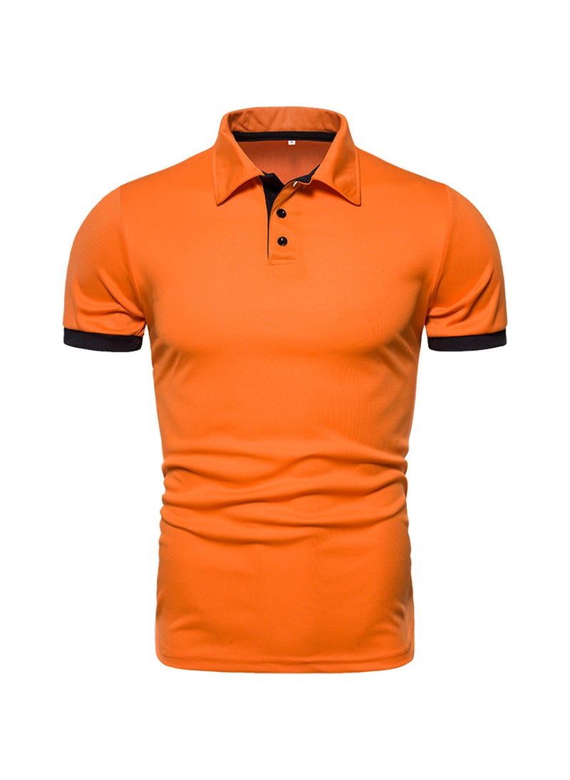 2023 Spring Summer Mens Solid Color Polo Shirt Fashion Casual Orange - pzsku/Z051C835EE8CC5F8611ADZ/45/_/1731523457/d8e70946-606b-4354-b556-4dc2d470e00f