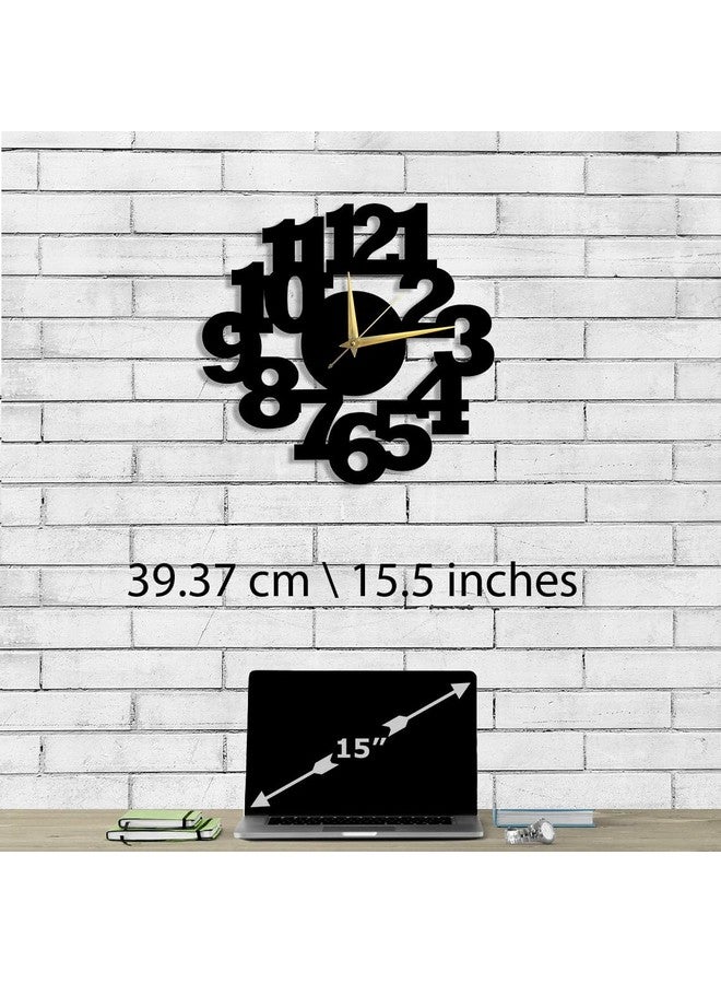 Cartvilla Cartvilla Stylish Metal Wall Clock for Home and Hall, Living Room, Bedroom, Office, Antique Big Size Modern Wall Watch for Home Decor Black (40 CM) DA-66 - Image 2
