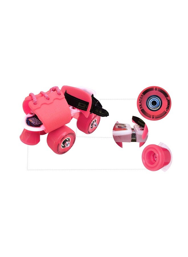 Jaspo jaspo Unisex Pink Heaven Intact Junior Skates Combo (Outdoor Wheel Skates+Helmet+Knee+Elbow) Suitable For Age Upto 5 Years - Image 2