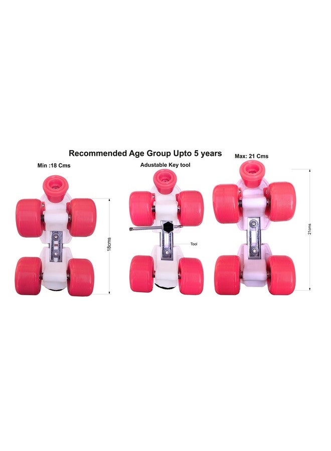Jaspo jaspo Unisex Pink Heaven Intact Junior Skates Combo (Outdoor Wheel Skates+Helmet+Knee+Elbow) Suitable For Age Upto 5 Years - Image 4