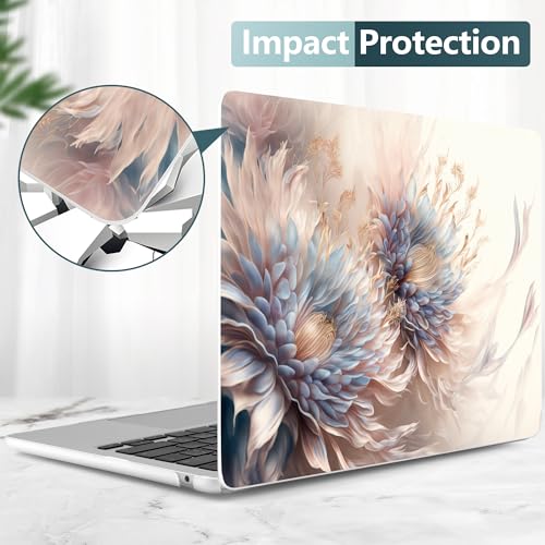 DONGKE for M4 MacBook Air 13.6 Inch Case 2025 2024 2023 2022 Model A3240 A3113 A2681 M3 M2 Chip, Plastic Hard Shell Case Cover with Touch ID for MacBook Air 13 Inch M4 - Beautiful Flower - Image 5