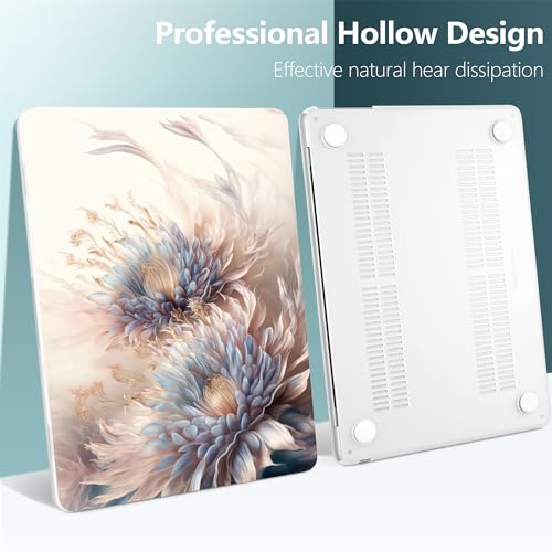 DONGKE for M4 MacBook Air 13.6 Inch Case 2025 2024 2023 2022 Model A3240 A3113 A2681 M3 M2 Chip, Plastic Hard Shell Case Cover with Touch ID for MacBook Air 13 Inch M4 - Beautiful Flower - Image 4