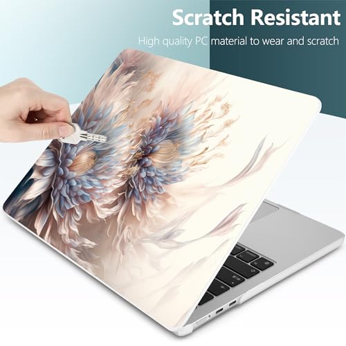 DONGKE for M4 MacBook Air 13.6 Inch Case 2025 2024 2023 2022 Model A3240 A3113 A2681 M3 M2 Chip, Plastic Hard Shell Case Cover with Touch ID for MacBook Air 13 Inch M4 - Beautiful Flower - Image 3