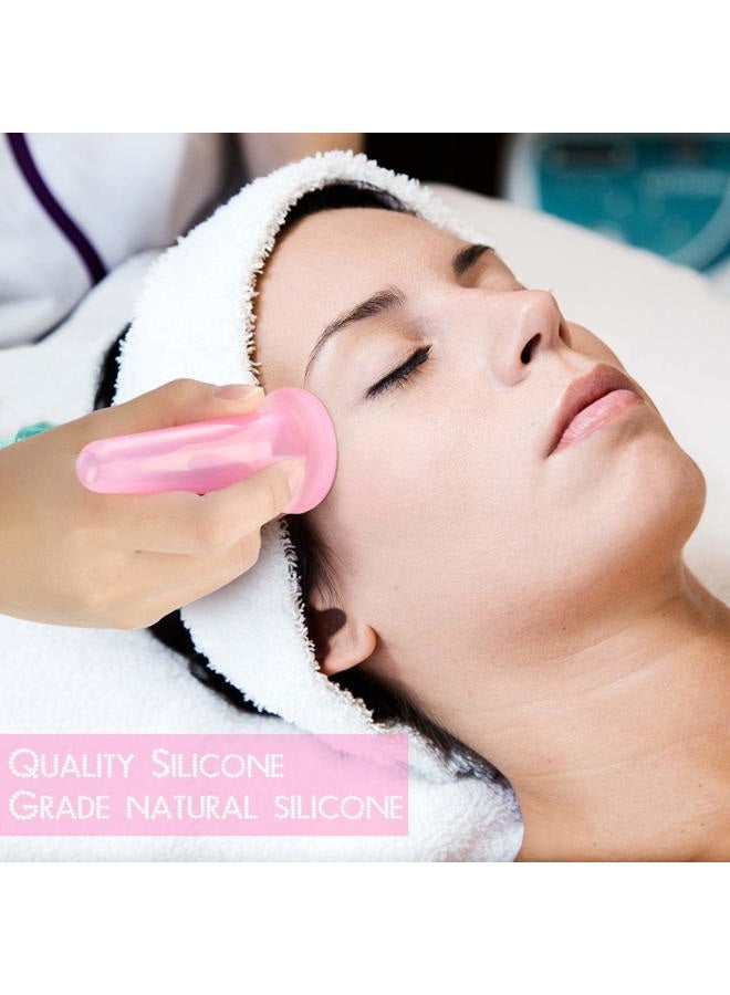 BBTO مجموعة أكواب السيليكون للوجه، مجموعة أكواب تدليك فراغ للجسم والوجه والرقبة والظهر والعين، 6 أكواب وفرشاة تقشير - Image 3