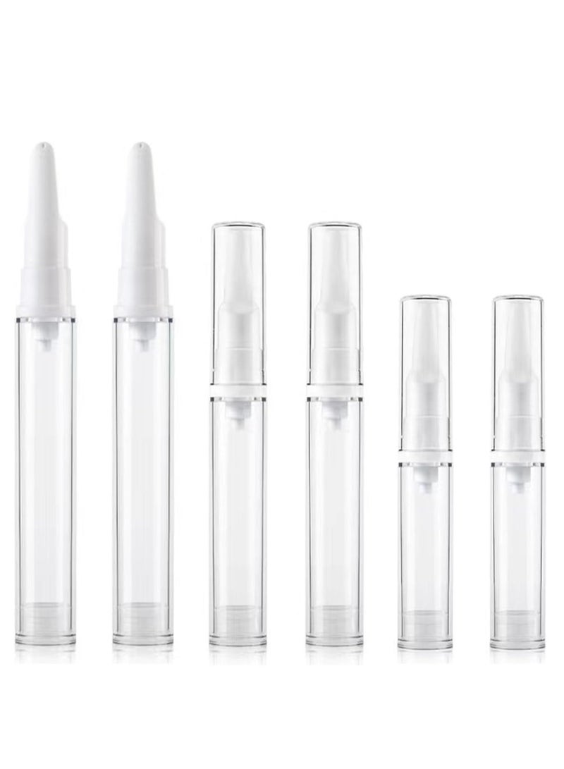 SYOSI Airless Pump Jars 6 Packs Travel Foundation Container Travel Size Eye Cream Dispenser Empty Refillable Cosmetic Pump Bottles for Lotion Skincare Serum (5ml+10ml+15ml) - Image 1