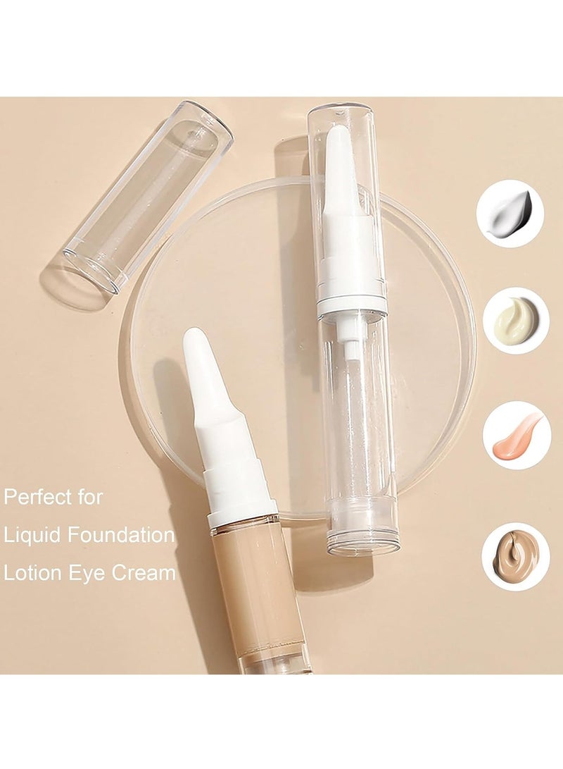 SYOSI Airless Pump Jars 6 Packs Travel Foundation Container Travel Size Eye Cream Dispenser Empty Refillable Cosmetic Pump Bottles for Lotion Skincare Serum (5ml+10ml+15ml) - Image 3