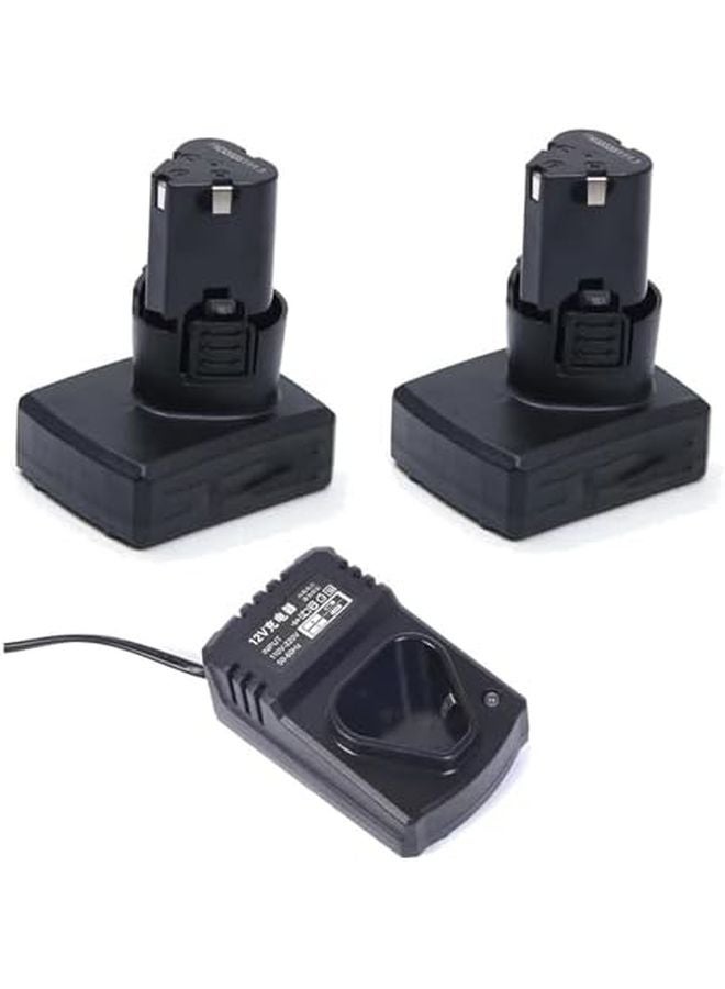 2 Battery 1Charger B 12V 6000mAh Rechargeable Lithium Ion Battery for Cordless Screwdrivers Electric Drills Mini Angle Grinders - Image 2