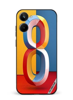 Protective Case Cover For Realme 10 Number 8 Design Multicolour