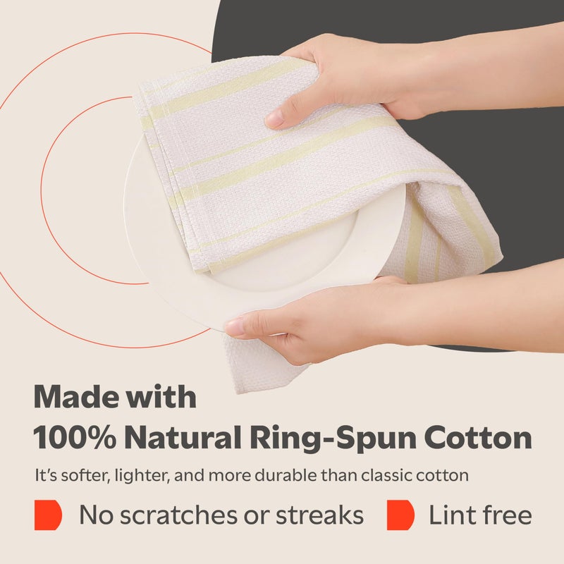 Zeppoli Classic Kitchen Towels - 6 Pack 100% Natural Cotton Towel Set, Reusable Wash Cloths, Absorbent Dish Towels, Machine Washable Hand Towels, Kitchen Essentials, 20â€ x 28â€ - Pastel VAR - Image 3