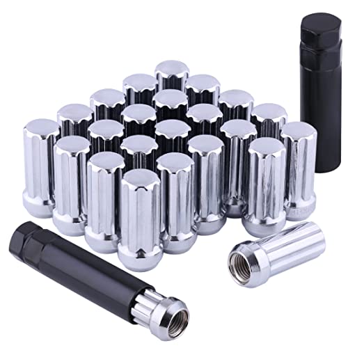 ChnewAuto Chrome M14x1.5 Lug Nuts - 24pc Set, 2" Tall, Fit for Silverado, Suburban, Avalanche - Image 1
