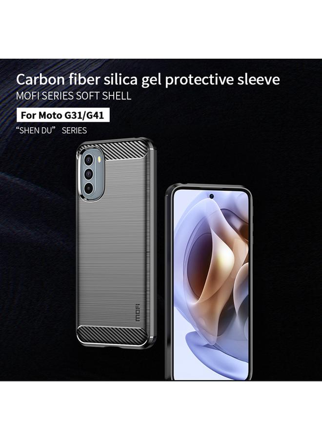 موفي جراب لهاتف Motorola Moto G31/G41 من سلسلة Gentleness، مصنوع من ألياف الكربون المصقولة، مصنوع من مادة TPU - Image 4