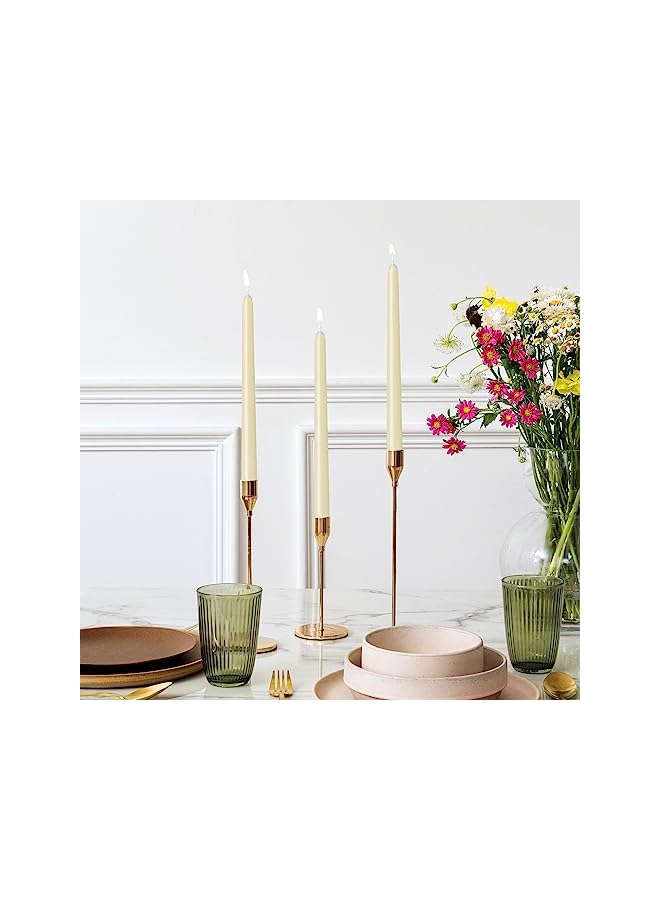 Green Tiger 12 Pack Lvory Taper Candles 10 inch - Taper Candles Dripless, Smokeless, Unscented - 8 Hours Long Burning - Hand Poured Tall Candlesticks - Perfect for Home Decor, Weddings, and Special Occasions - Image 3