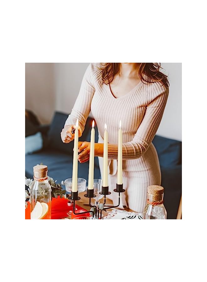 Green Tiger 12 Pack Lvory Taper Candles 10 inch - Taper Candles Dripless, Smokeless, Unscented - 8 Hours Long Burning - Hand Poured Tall Candlesticks - Perfect for Home Decor, Weddings, and Special Occasions - Image 4