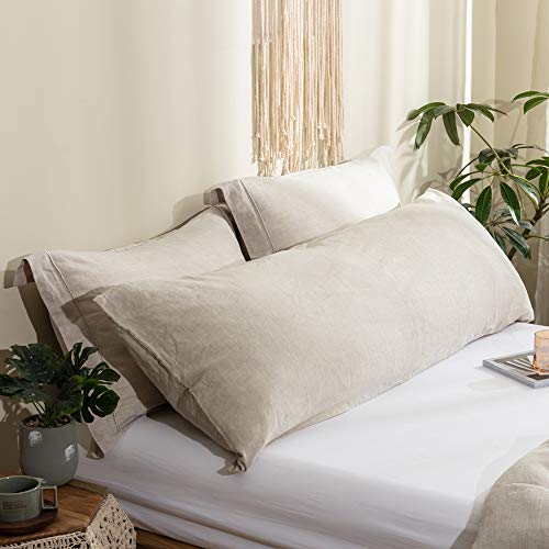SimpleOpulence Body Pillow Cover 20 x 54100 Pure Linen Ultra Soft and Breathable Body Pillowcase with Envelope Closure for AdultsLinen
