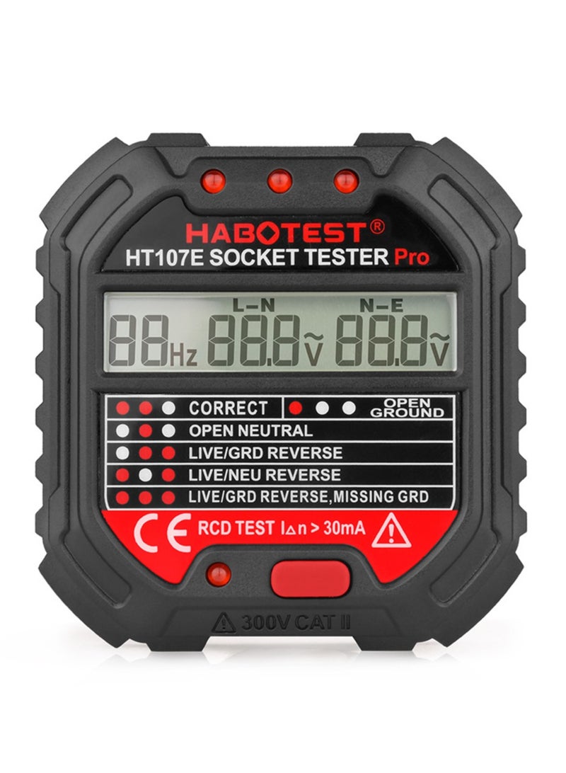 HABOTEST Outlet Tester, Socket Tester with Voltage Display (HT107E) - Image 5