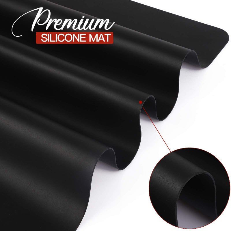 LEOBRO Silicone Mat, 23.4â€ x 15.6â€ Black Silicone Mats for Crafts, Resin Molds, Play Dough Mat, for Resin, Clay, Paint, Arts and Crafts, 1 MM Thick - Image 3