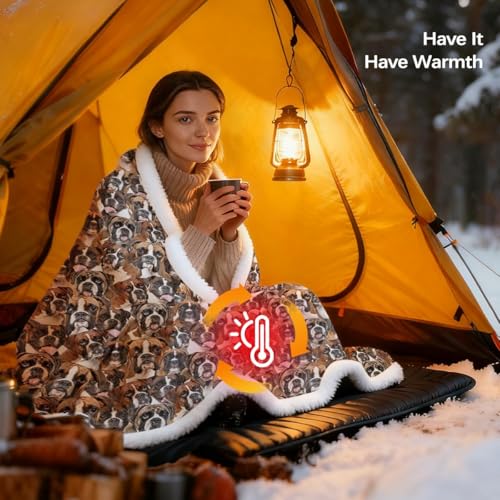 BlessLiving Boxer Blankets Super Soft Fuzzy Dogs Blanket for Kids Adults Cute Puppy Fleece Blanket Reversible Animal Brown Sherpa Throw Thick Lightweight Cozy Plush Blankets (White Boxer,Twin,60"x80") - Image 3