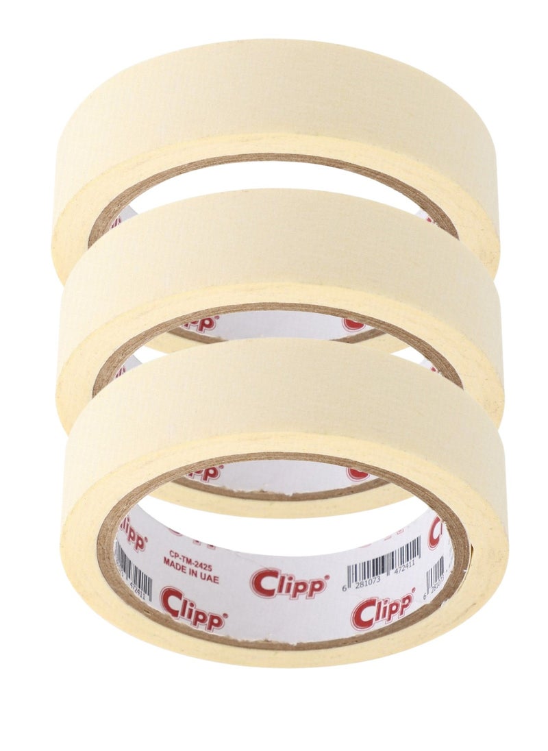 CLIPP 3-Piece Masking Tape With 1 Inch Width 25 Yards Length Strong Adhesive Tape for Painting, Decorating, DIY Home, Office, School Stationery, Arts, DIY Crafts  - Image 1