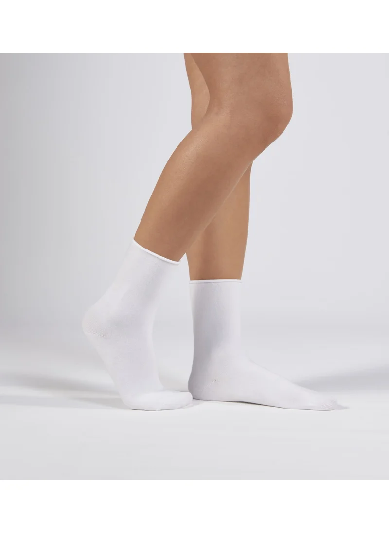 Forwena White Modal Elastic Seamless Women's Socks