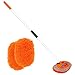 LUKCOZMO 62 Car Wash Brush with Long Handle Car Cleaning Brush Kit Car Cleaning Supplies Kit Car Washing Duster Tools Accessories 1 Chenille ScratchFree Replacement Head Aluminum Alloy Pole Orange - Image 2