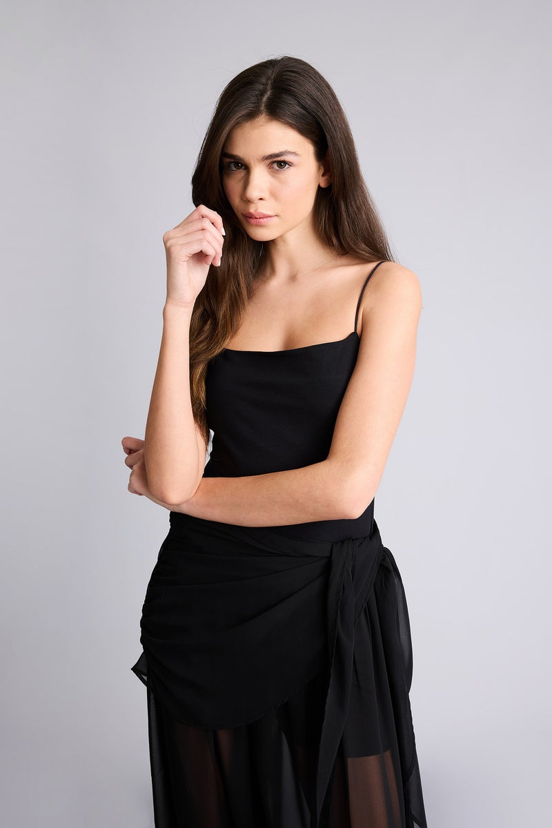 DeFacto Black Woman Slim Fit Strappy Tank Top Casual - Image 3