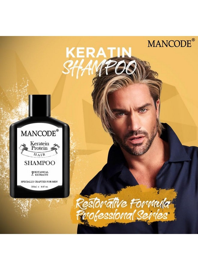 MAN CODE Mancode Keratin Shampoo For Men Gentle Cleansing Soft Smooth Shiny Hair Damage Repair Strengthens Weak Hair No Mineral Oil Hair Shampoo For Men (Pack Of 1) - Image 3